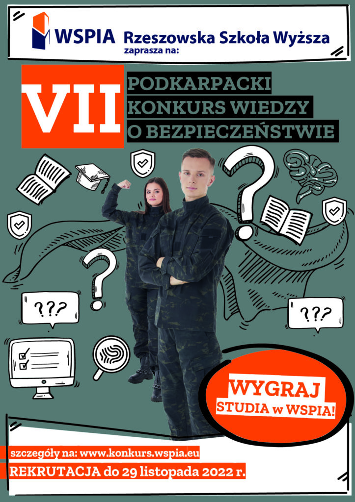 plakat Podkapacki konkurs wiedzy o bezpieczeństwie WSPiA