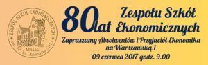 logo wydarzenia 80 lat Zespołu Szkół Ekonomicznych w Mielcu